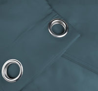 Tenda Semioscurante 140 x 290 Cm Moderne Con Occhielli  Petrolio - 1 Tenda