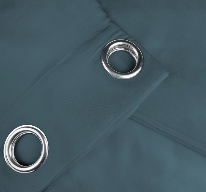 Tenda Semioscurante 140 x 290 Cm Moderne Con Occhielli  Petrolio - 1 Tenda