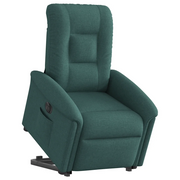 Poltrona Alzapersona Reclinabile Elettrica Verde Scuro Tessuto 3303280