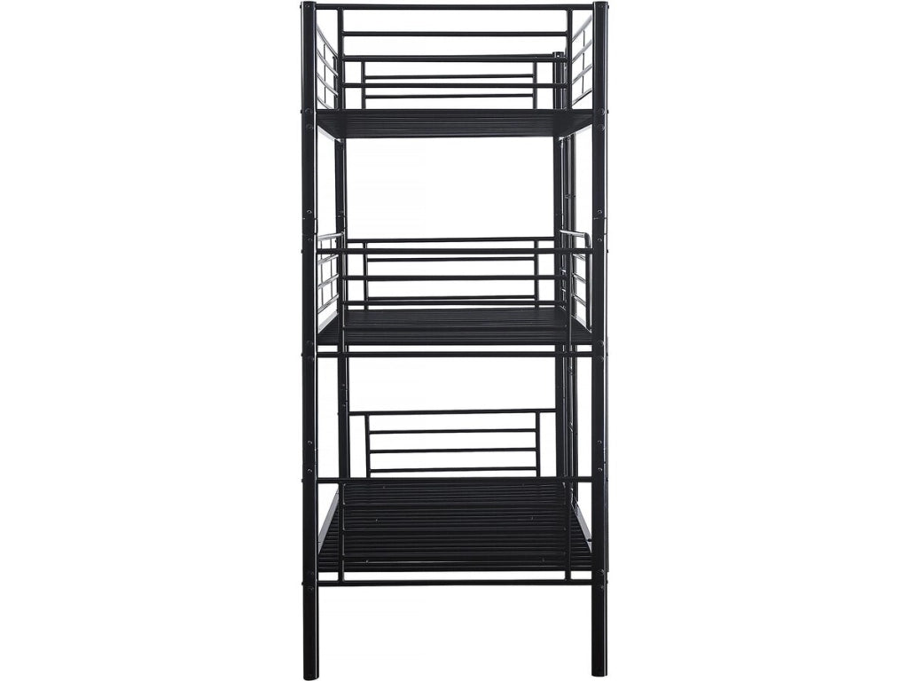 Lit superposé en métal triple "HAVIN" - 90 x 190 cm - Noir