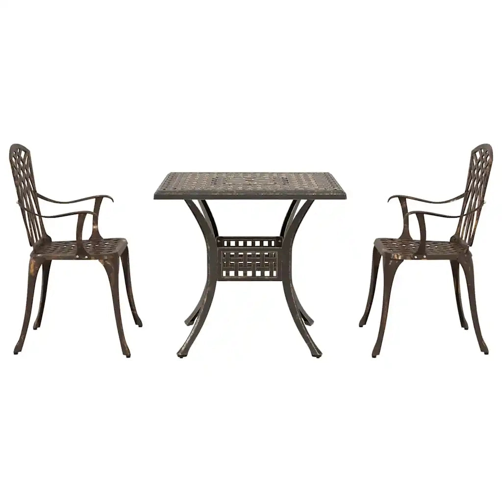 Set di Tavolo da Giardino 3 pcs Bronzo Alluminio pressofuso 3334756