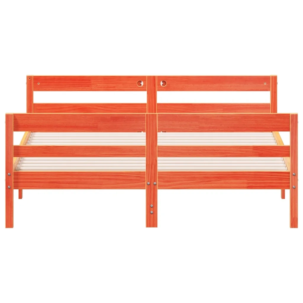 Letto senza Materasso Marrone Cera 120x200 cm in Legno di Pino 842793