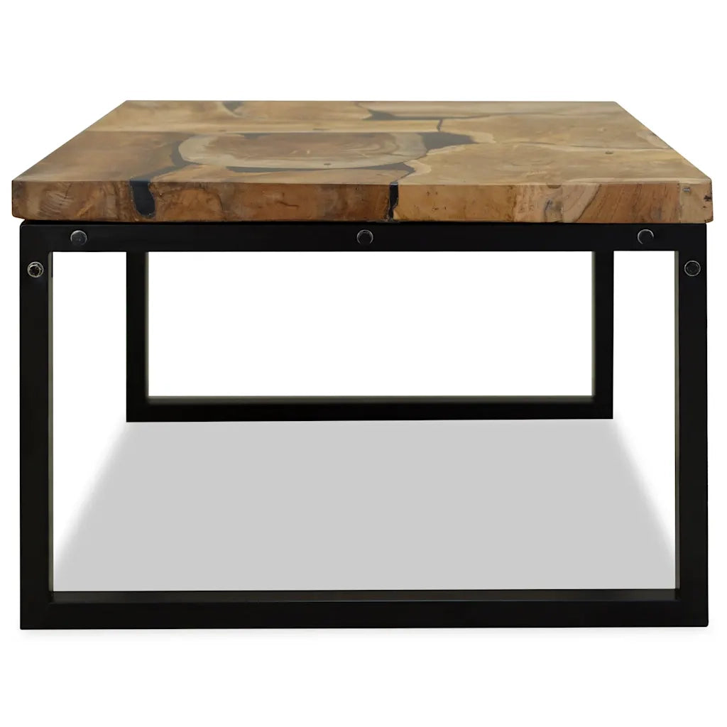 Tavolino da salotto | Tavolino da caff¨¨ | Tavolino da Soggiorno in Legno di Teak e Resina 60x60x40 cm