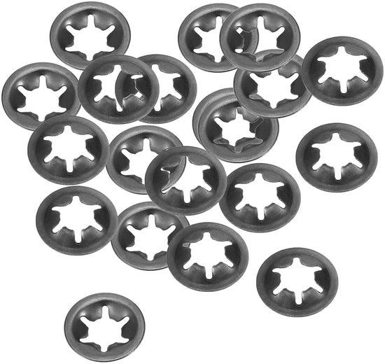 Kit di freni interno sterzo 20 pezzi [M6 x 14 mm], kit di velocità rapida per macchine e auto, ossido nero 65 Mn - Dischi stervergrendelanti.