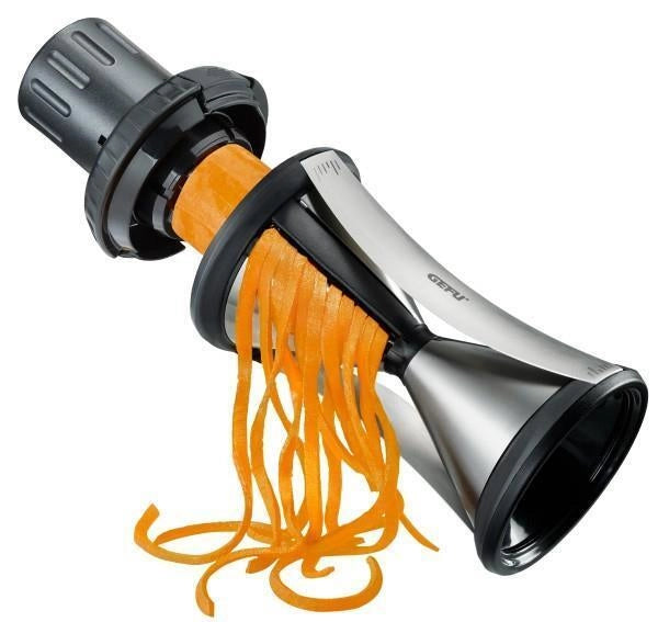 GEFU GF24-13700 SPIRELLI XL Temperaverdure con 2 Lame in Acciaio Inox 4,5 mm e 8 mm Lavabile in Lavastoviglie colore Nero
