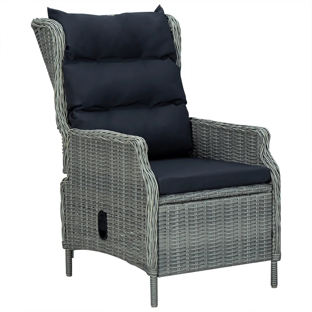 Set da Pranzo da Giardino 7 pz Grigio Chiaro in Polyrattan 3156807