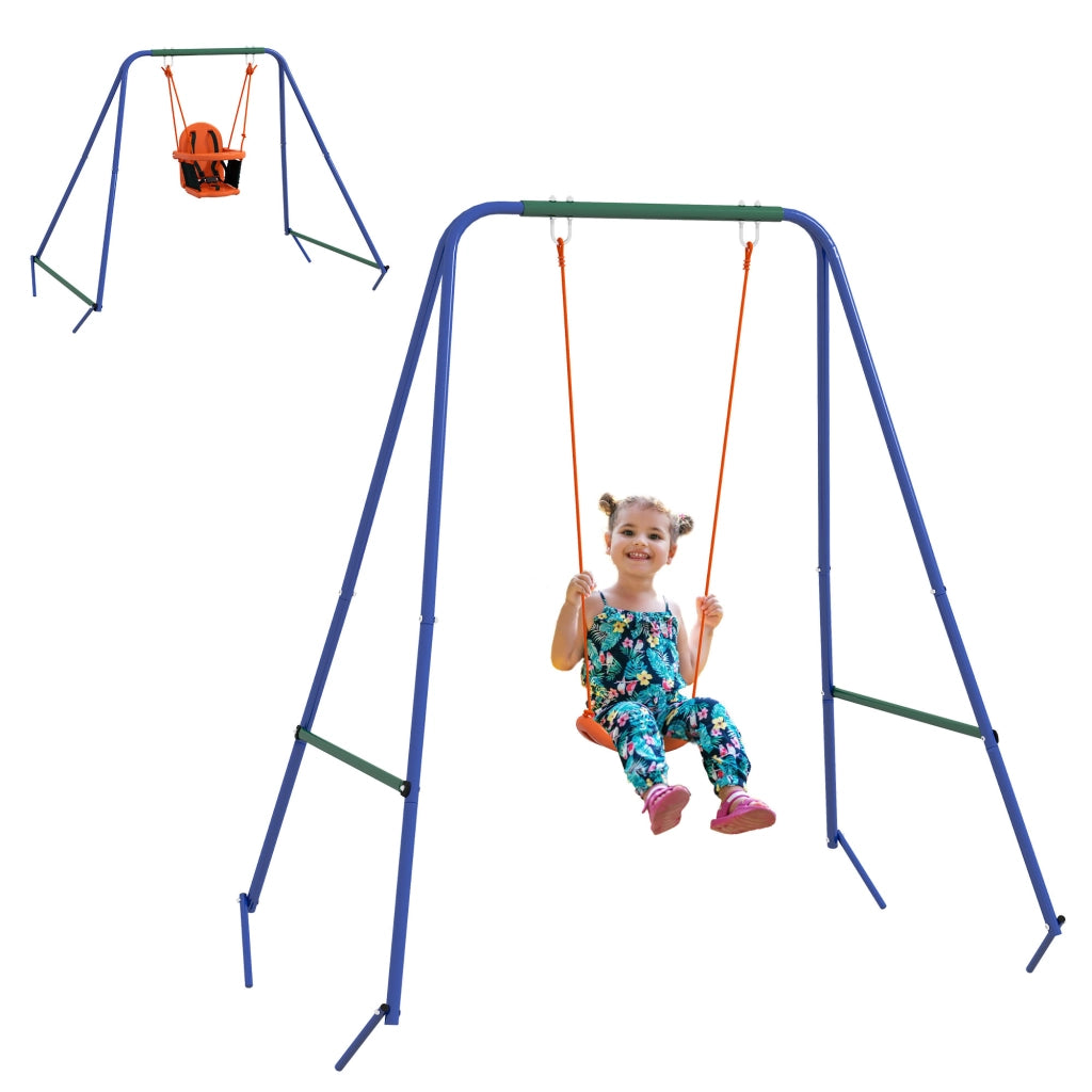 Altalena da Giardino 2 in 1 per Bambini ¨C zephmum ¨C Arancione e Blu
