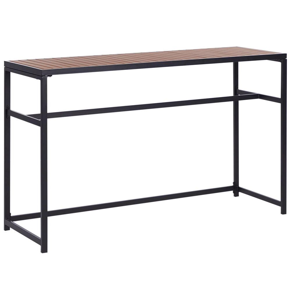 Tavolo da pranzo moderno da giardino in acciaio e polipropilene nero 150 x 50 cm per interni ed esterni