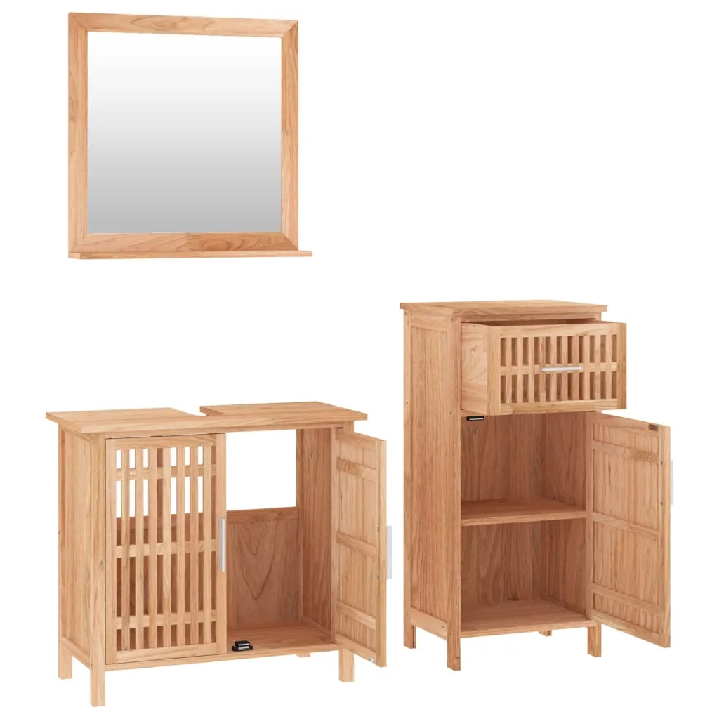 Set Mobili da Bagno 3pz in Legno Massello di Noce 3185784