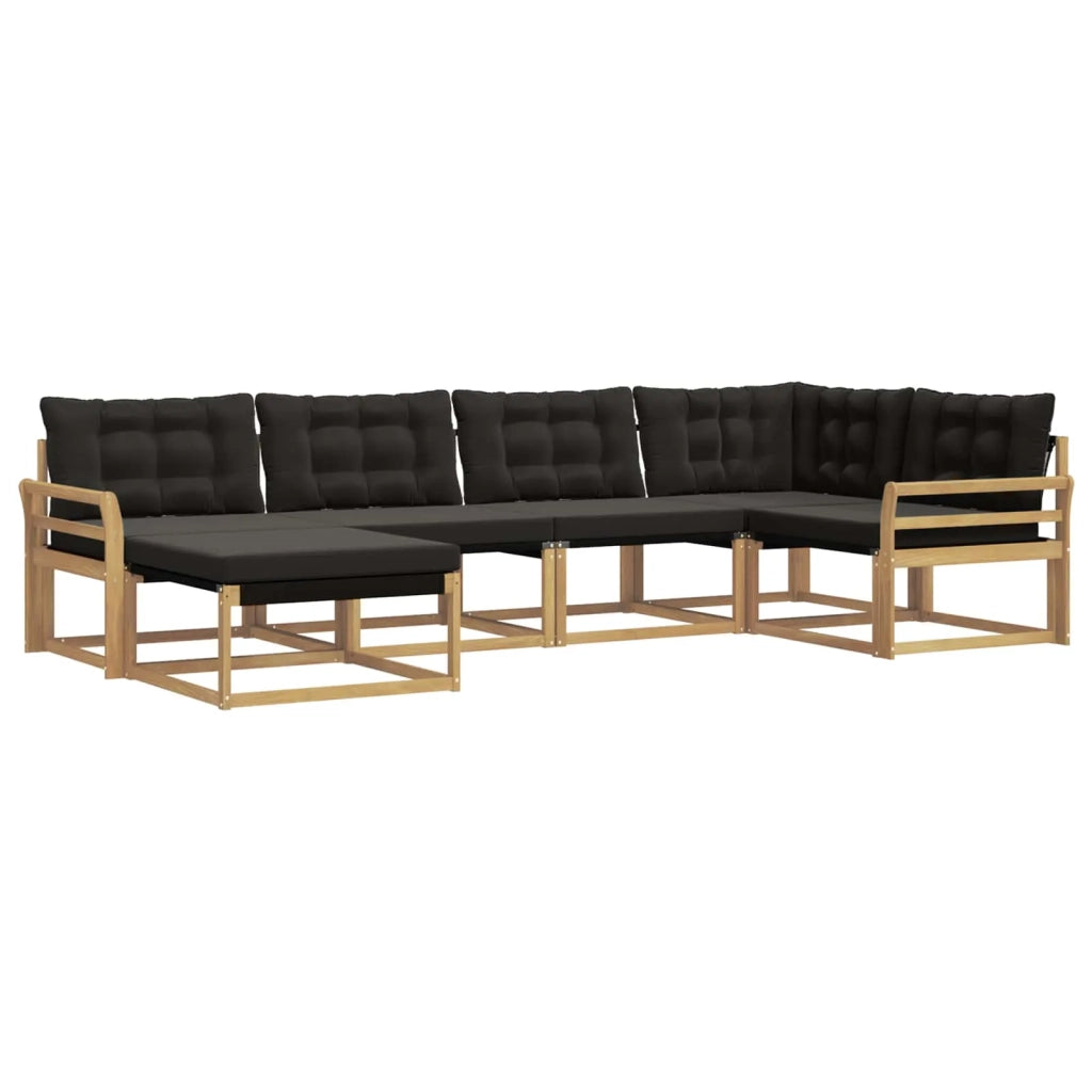Set di divani da esterno 6 pz Bianco e Nero 3388854