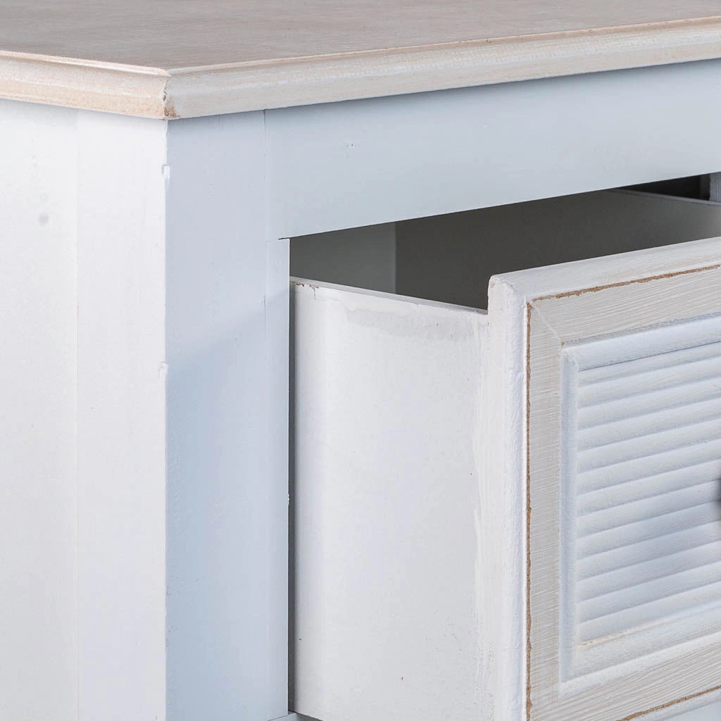 Comodino in legno bianco 33 x 26,5 x 72,5