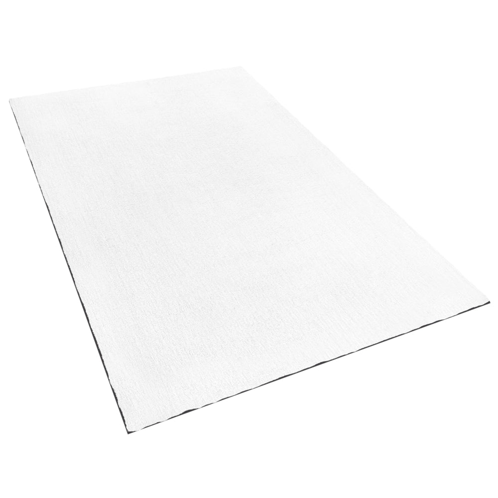 Tappeto Shaggy Bianco 140 x 200 cm Moderno Tappeto Rettangolare Trapuntato a Pelo Lungo