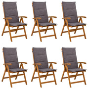 Sedie da giardino reclinabili 6 pz Naturale 3434471