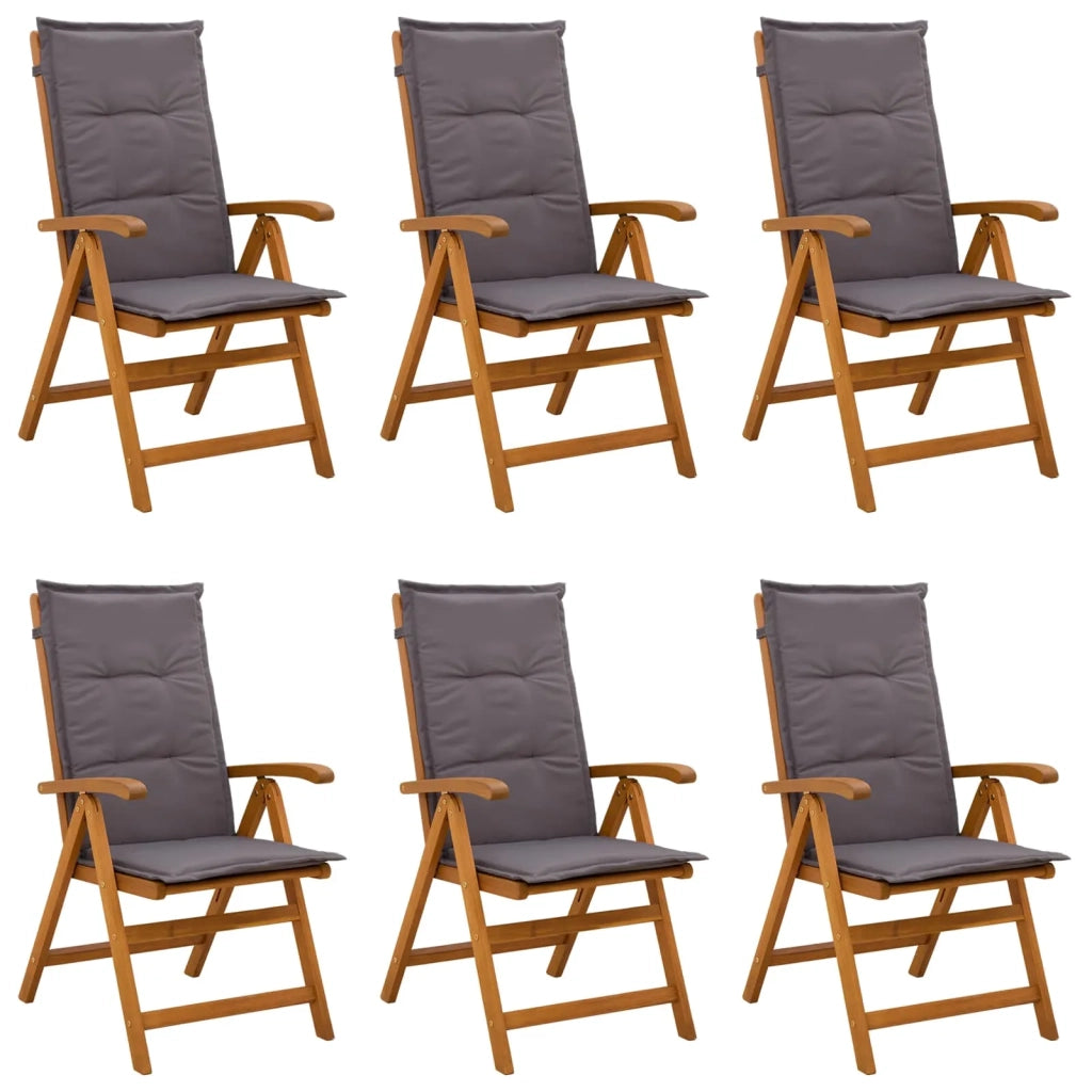 Sedie da giardino reclinabili 6 pz Naturale 3434471