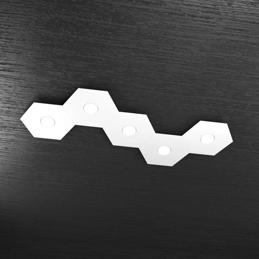 HEXAGON APPLIQUE-PLAFONIERA 5 LUCI BIANCO 1142-5L-BI