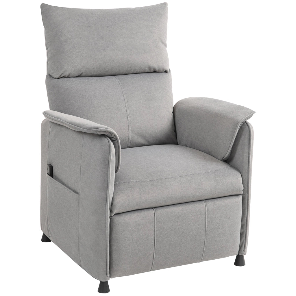 Poltrona relax elettrica reclinabile con funzione memory ¨C zephmum ¨C Tessuto grigio