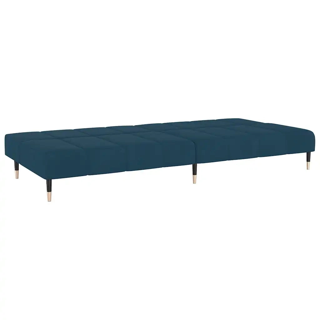 Divano Letto a 2 Posti Blu in Velluto 375873