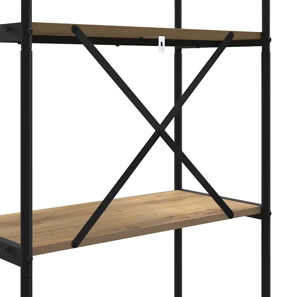 Libreria-Scaffale per Libri-Mobile di Stoccaggio Rovere artigianale 80 x 30 x 109 cm Legno multistrato 443716