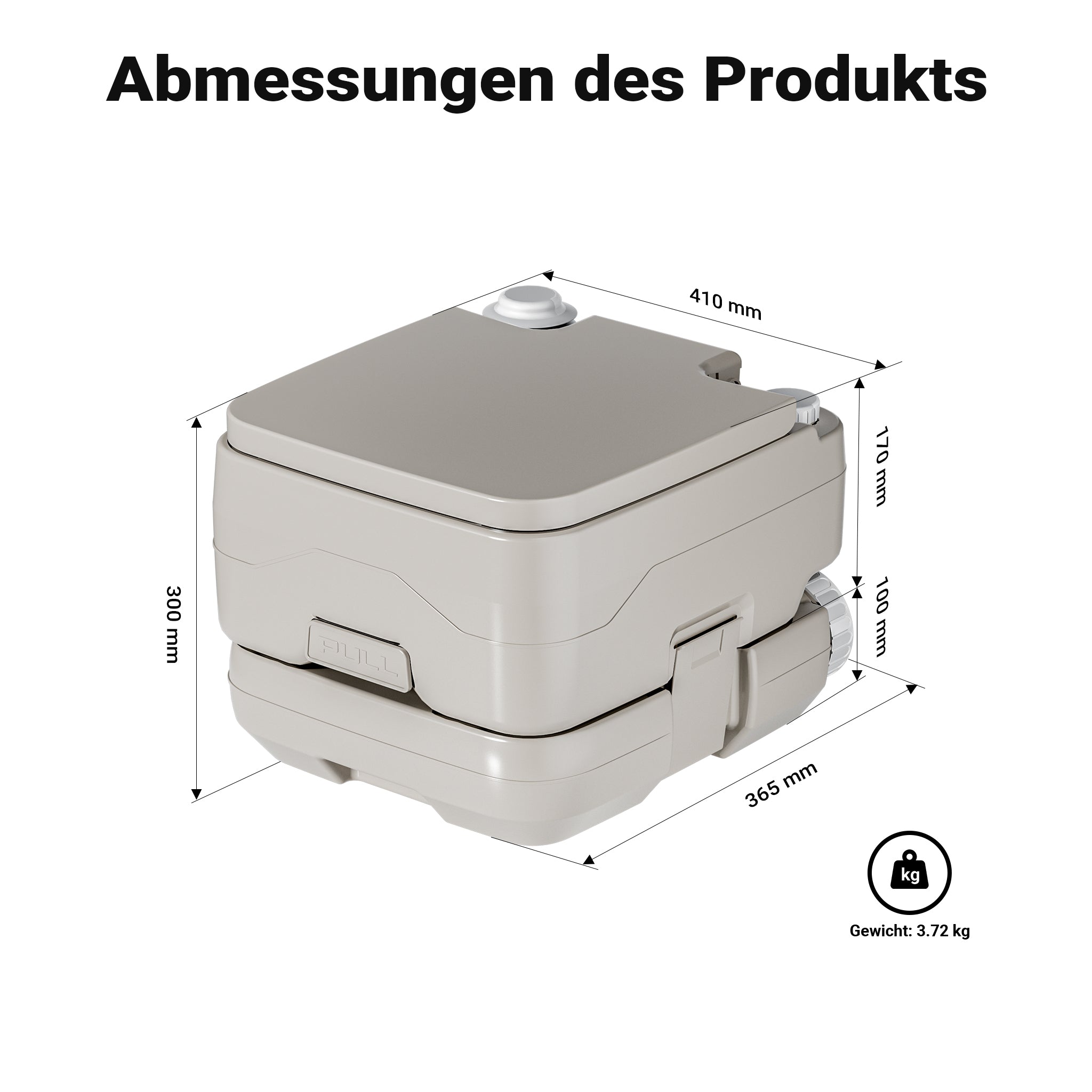 Wc portatile 10 l, wc da campeggio portatile con pompa manuale, bagno chimico per camper facile da pulire