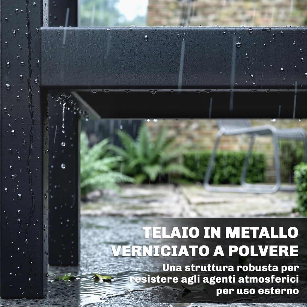 Carrello Barbecue Esterno con Piano Acciaio Inossidabile ¨C zephmum ¨C Nero