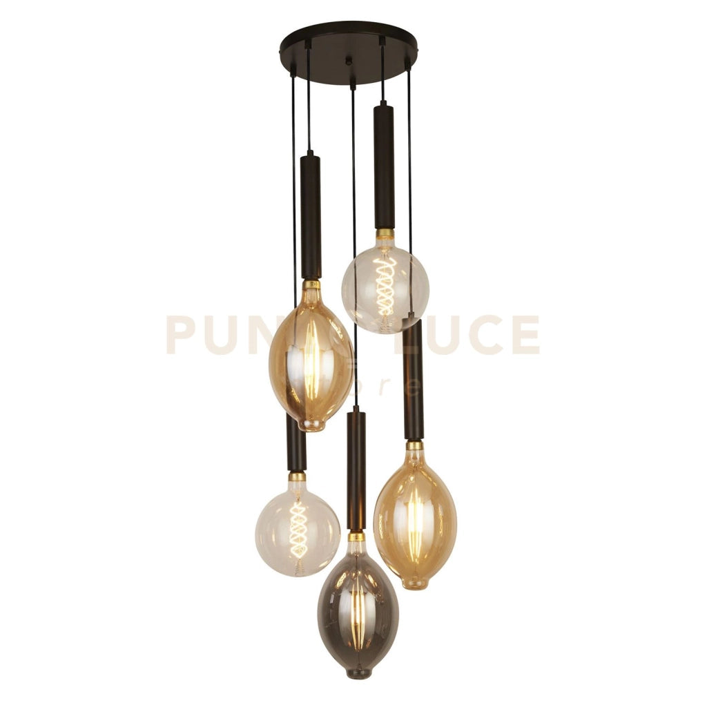 Dulwich 5Lt Multi-Drop Pendant - Metallo nero