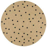 Tappeto Lavorato a Mano in Juta con Stampa a Pois 90 cm cod mxl 69898