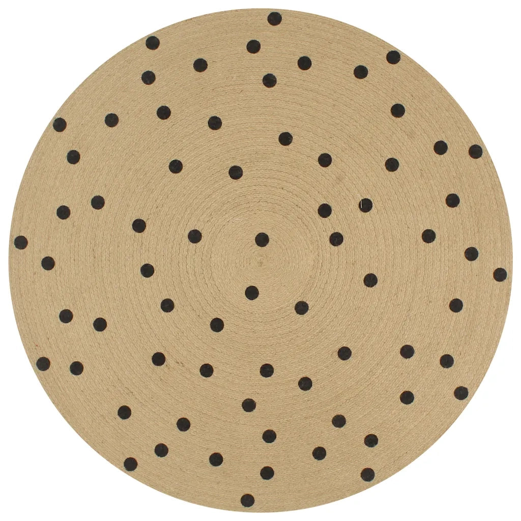 Tappeto Lavorato a Mano in Juta con Stampa a Pois 90 cm cod mxl 69898