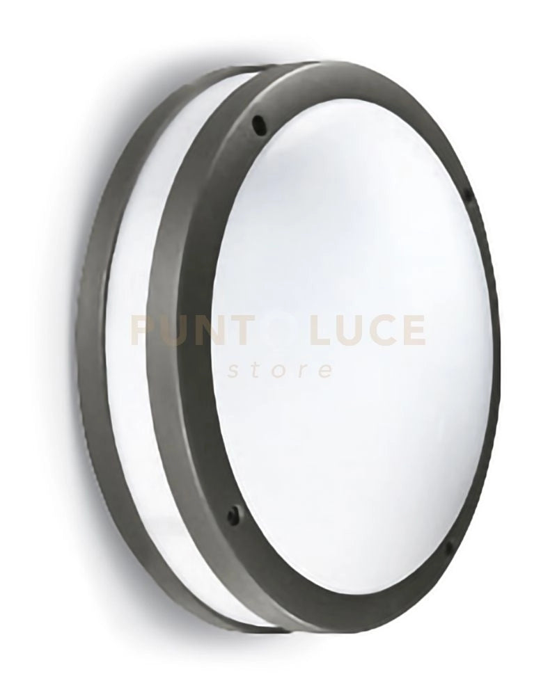 GES290- PLAFONIERA PER ESTERNI 2 LUCI ATTACCO E27 IN ALLUMINIO IP54 D.28CM ANTRACITE