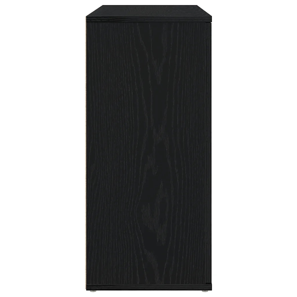 Credenza Rovere Nero 91x29,5x65 cm in Legno Multistrato 862477