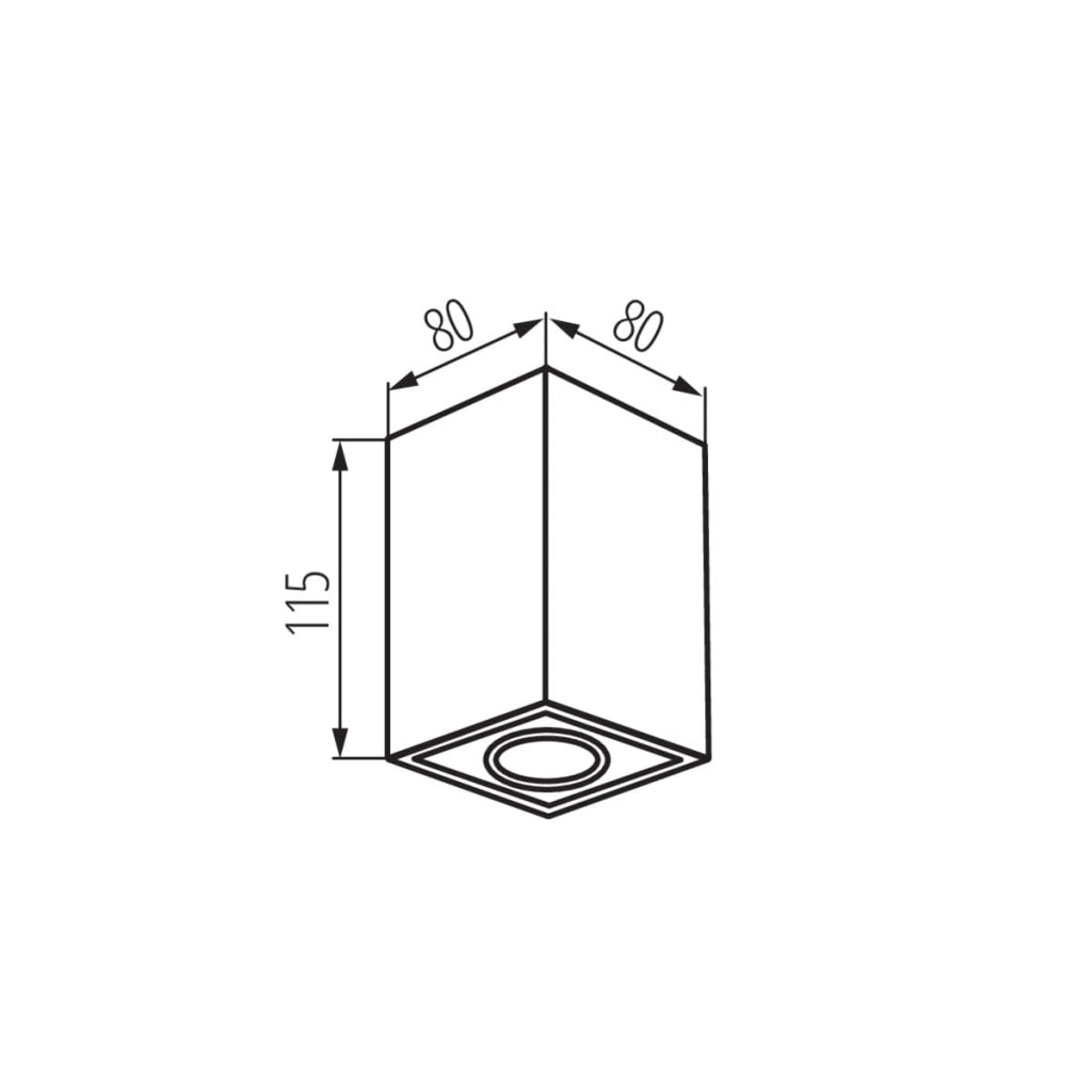 Faretto a soffitto quadrato nero GU10 10W Kanlux 25476