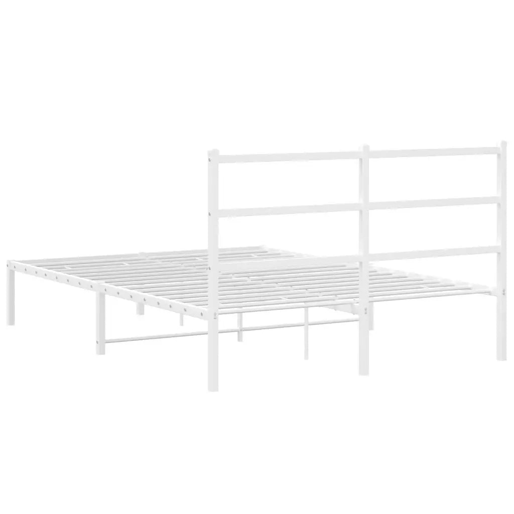 Giroletto con Testiera-Struttura Letto con testiera Metallo Bianco 135x190 cm 137090