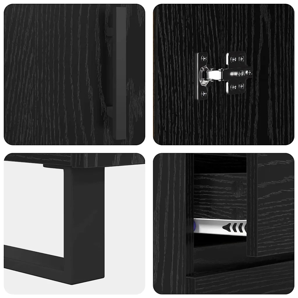 Credenza con Cassetto-Buffet-Armadio da cucina Rovere Nero 69,5 x 34 x 90 cm 871923