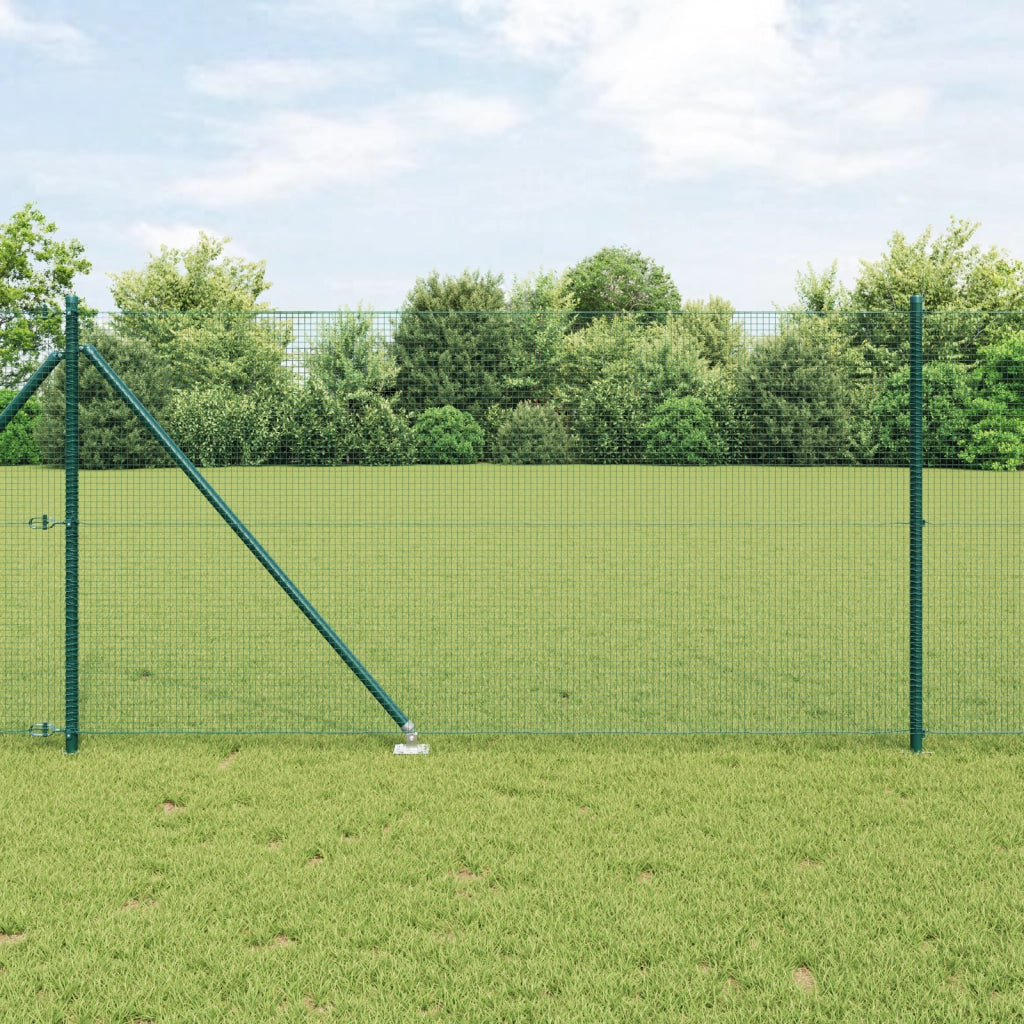 Set di Paletti per Recinzione Verde Set di 2 Verde Metallo
