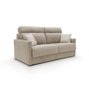 Margot Divano letto matrimoniale con schienale morbido alto in tessuto T02 176 cm (mat. 140x197) beige
