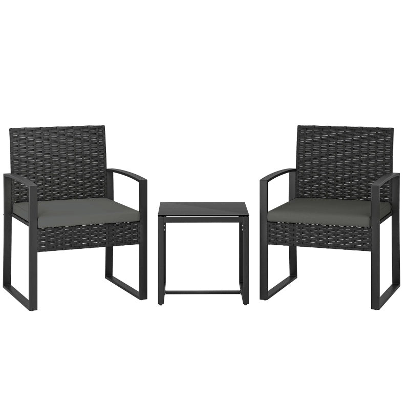 Set da giardino 2 posti 55x58x76 cm grigio scuro acciaio; cuscini sfoderabili