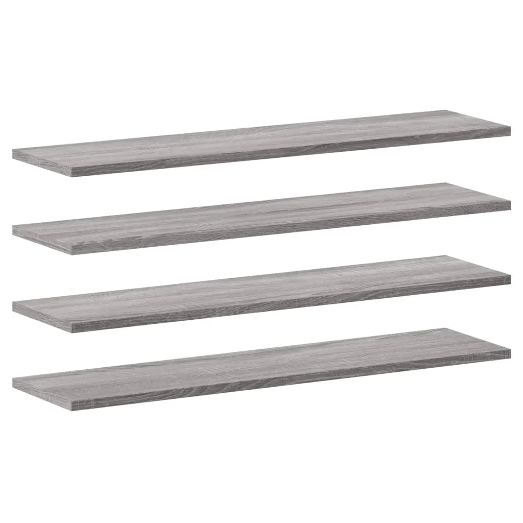 Mensole Parete 4pz Grigio Sonoma 80x20x1,5cm Legno Multistrato 838263