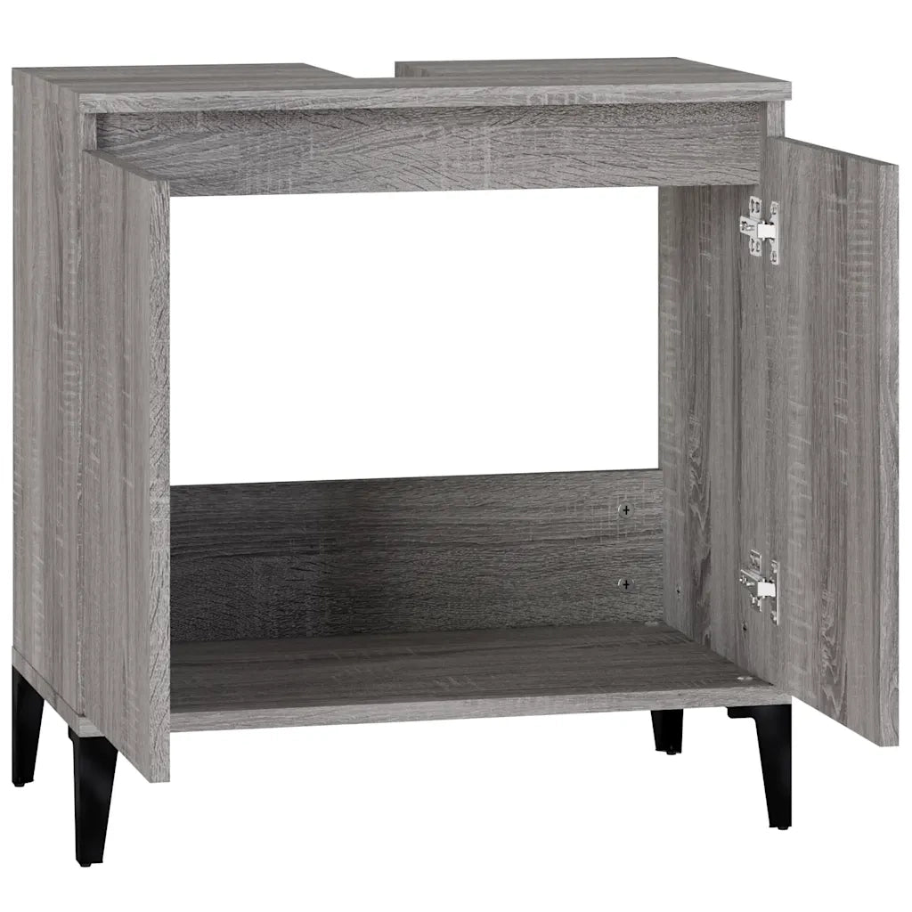 Mobile Lavabo-Armadietto da bagno Grigio Sonoma 58x33x60 cm in Legno Multistrato 248712
