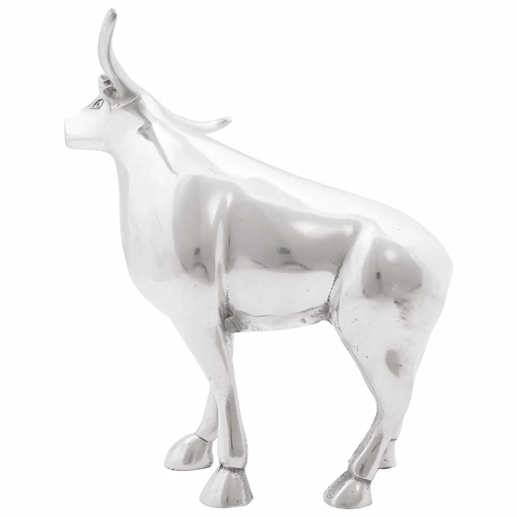 Scultura di toro Argento 20 x 17 x 23 cm Alluminio 42000139