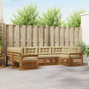 Set di divani da esterno con cuscino 6 pcs Naturale e Beige 3374008