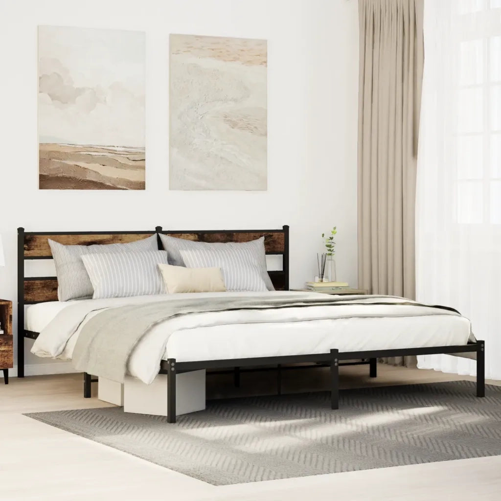 Giroletto senza Materaso in Metallo Rovere Fumo 200x200 cm 4017060