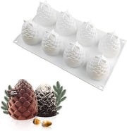 Forma di silicone a forma di cono - 3D dadi di pino - stampi per la torta - stampi per caramelle/chocolate - decorazione di torta - cubetti di ghiaccio - bianco - stampo per la torta
