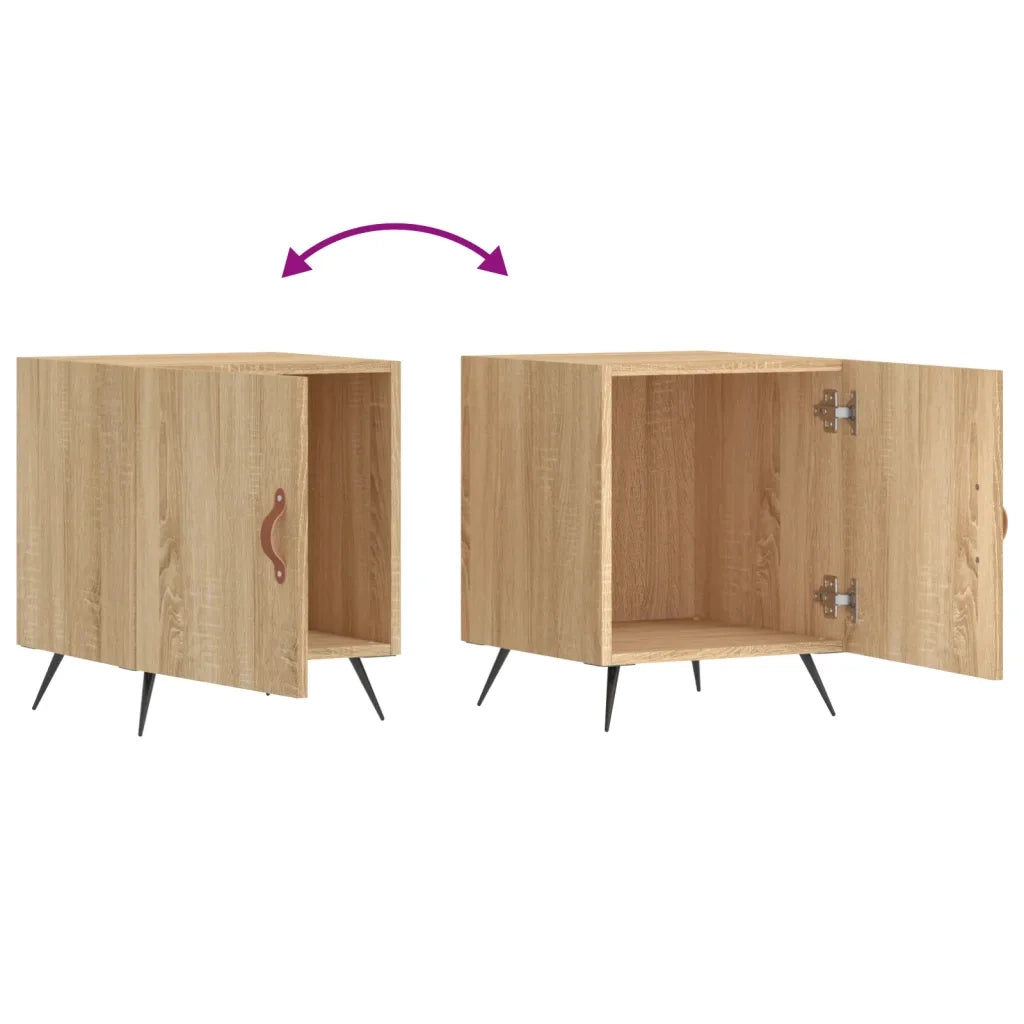 Comodini 2 pz-Set di 2 Tavolino da notte Rovere Sonoma 40x40x50 cm in Legno Multistrato 159447