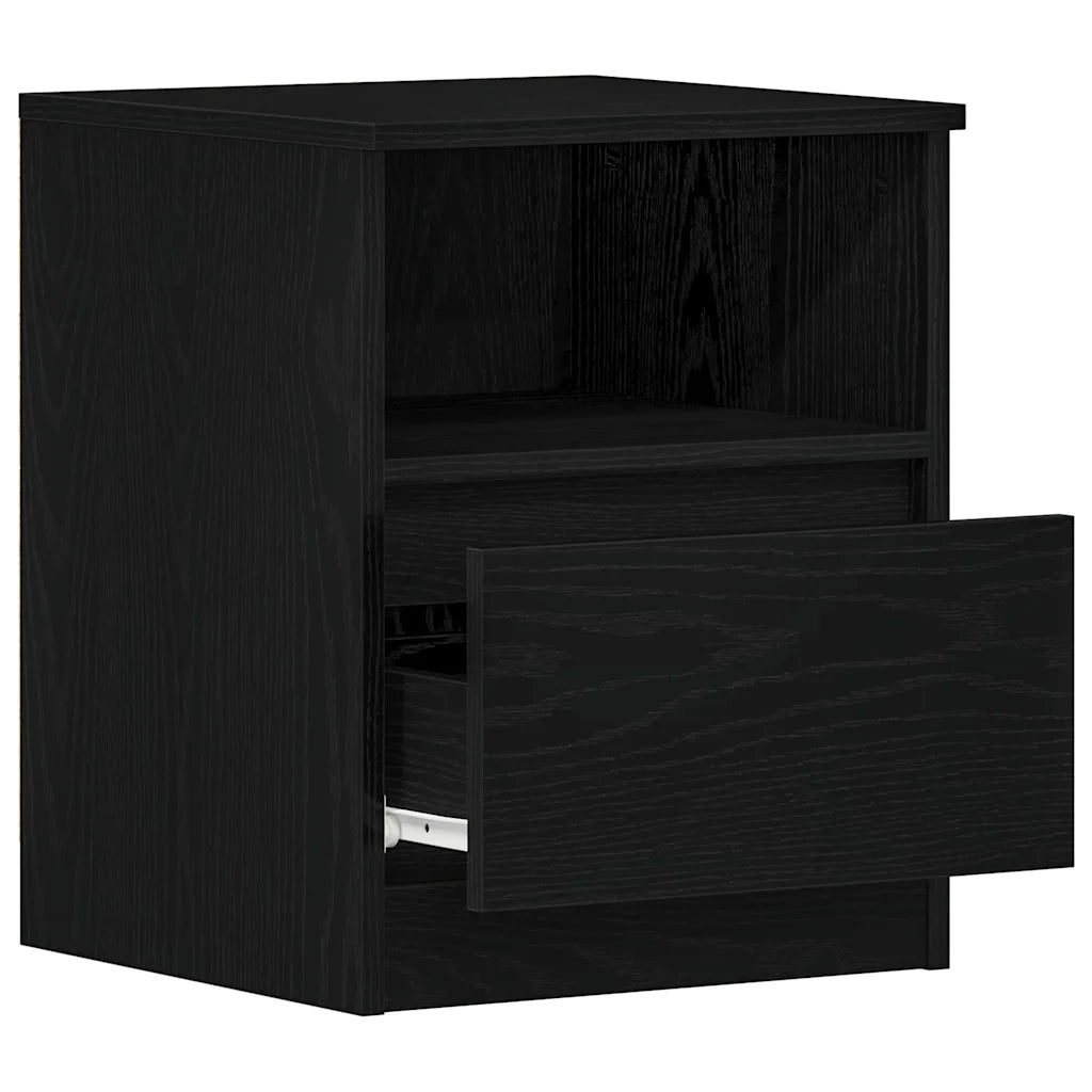 Armadio da Notte Rovere Nero 40 x 40 x 50 cm Legno multistrato 862609