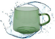 Tazza da caffè in vetro di 350ml con maniglia, cristallo, resistente a temperature elevate, per uso domestico e ufficio, colore amber.