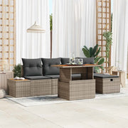 Set Divano da Giardino con cuscino 6 pcs Grigio polyrattan