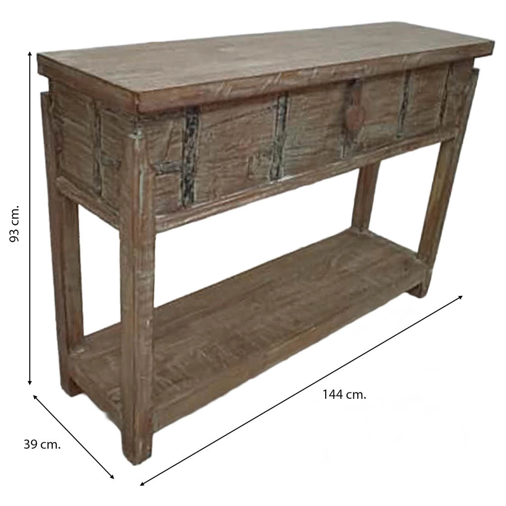 Crediera in legno fatto a mano 144x39x93h cm