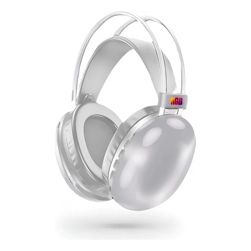 Trade Shop - Cuffie Wireless Ricaricabile Bluetooth V5.3 Luci Rgb Led Auricolare Musica Pc Smartphone -