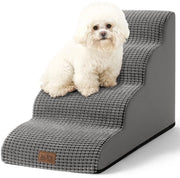 Trappola per cani per piccoli cani 50 cm, Trappola per cani da posizionare sul letto realizzata con spugna di alta qualità, Trappola per cani con fodera lavabile e pavimento antiscivolo, 40x72x50 cm, 4 gradini, grigio chiaro