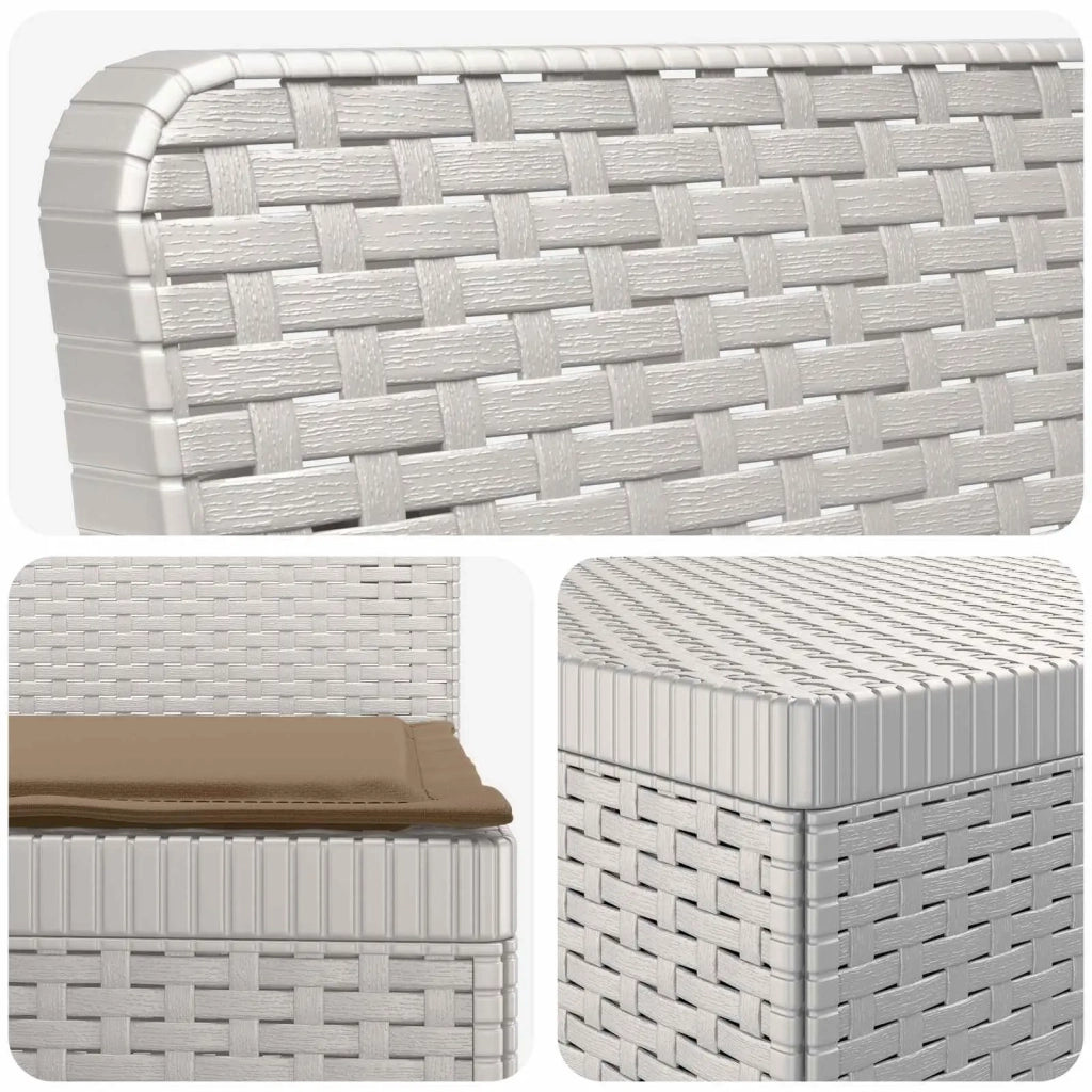 Divano da Giardino 5 Posti con Cuscini Stile Rattan PP Bianco 3443900