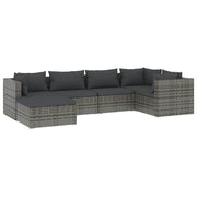 Set di mobili da giardino da 6 pezzi con cuscini in polyrattan grigio 02_0016877